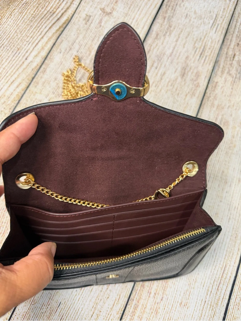 EUC Coach Georgie Crossbody with Rivets in Black Pebbled Leather (Style #6925)